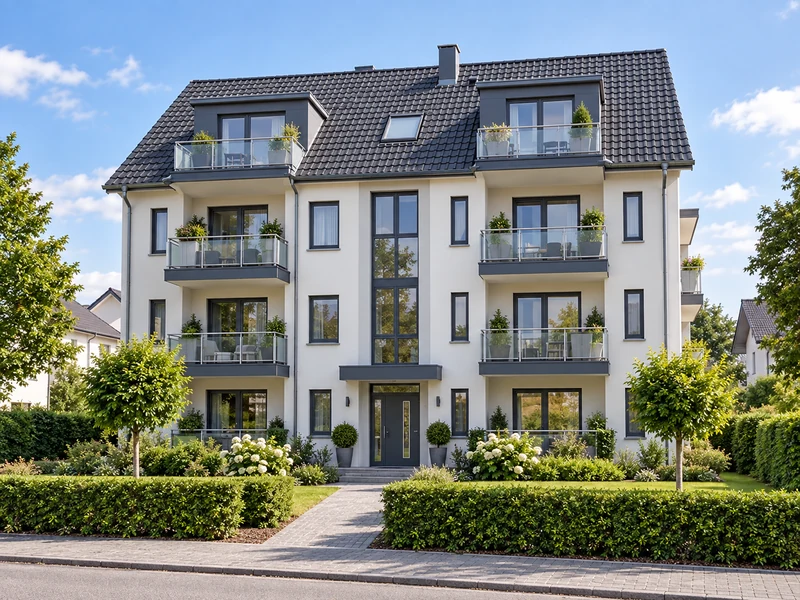 Modernes Mehrfamilienhaus mit mehreren Wohneinheiten